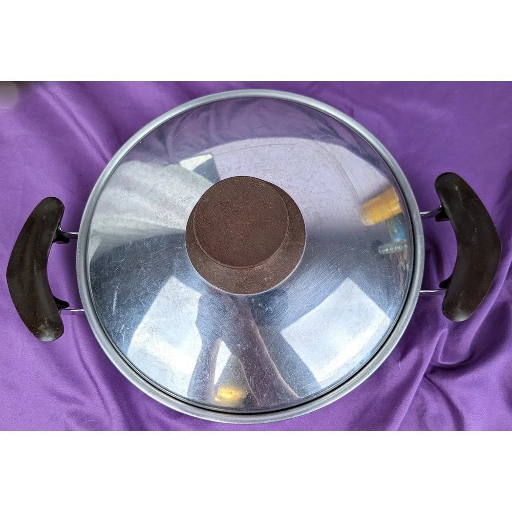 1950's Presto Pride Copper Bottom Pan/skillet Saute 9 Inch With Lid 2 Handle VTG